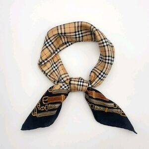 BURBERRYS Plaid and Chain Print Vintage Scarf